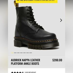 Dr. Martens Audrick Leather Platform Ankle Boot.